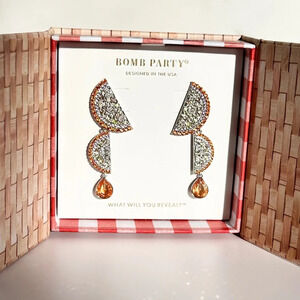 Bomb Party Market Fresh Under The Orange Tree Earrings RBP6404 NWT